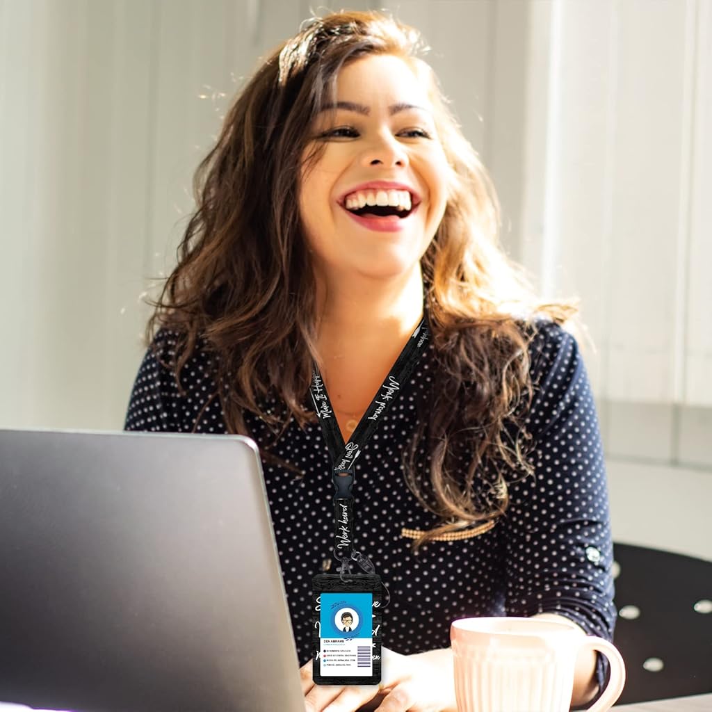 HASTHIP® 2PCS Retractable Badge Holder with Detachable Lanyard, Keychain with 23 Inches Reel, Heavy Duty Carabiner Clip, Lanyard for ID Badges HASTHIP® 2PCS Retractable Badge Holder with Detachable Lanyard, Keychain with 23 Inches Reel, Heavy Duty Carabiner Clip, Lanyard for ID Badges